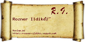 Rozner Ildikó névjegykártya